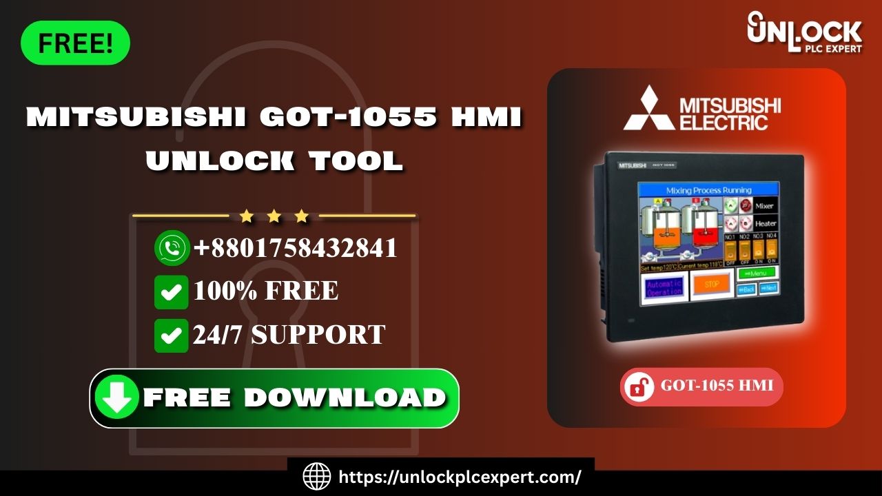 Instantly Unlock Mitsubishi GOT1055 HMI Passwords - Free Download