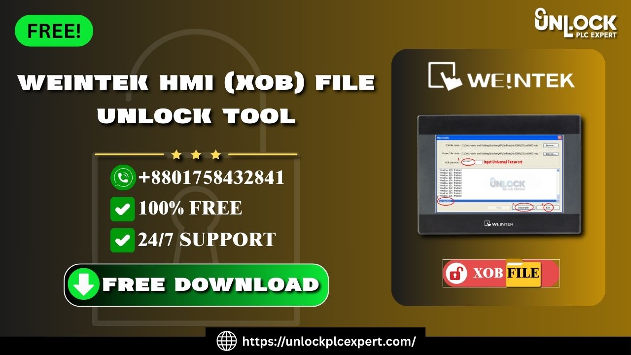 Download Weintek HMI XOB File Password Unlock Tool – No Cost
